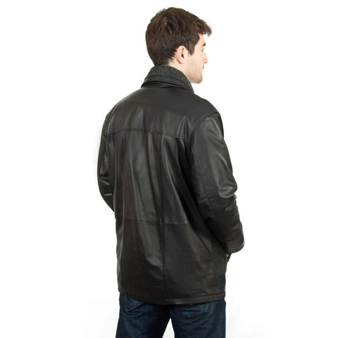 The Vintage Arc Men's Casual Wear Leather Car Coat - Classic Real Lambskin Leather Carcoat Winter Jackets For Men.