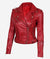 Women’s Red Biker Leather Jacket |Slim fit Motorcycle Retro Leather Jacket for Women