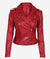 Women’s Red Biker Leather Jacket |Slim fit Motorcycle Retro Leather Jacket for Women