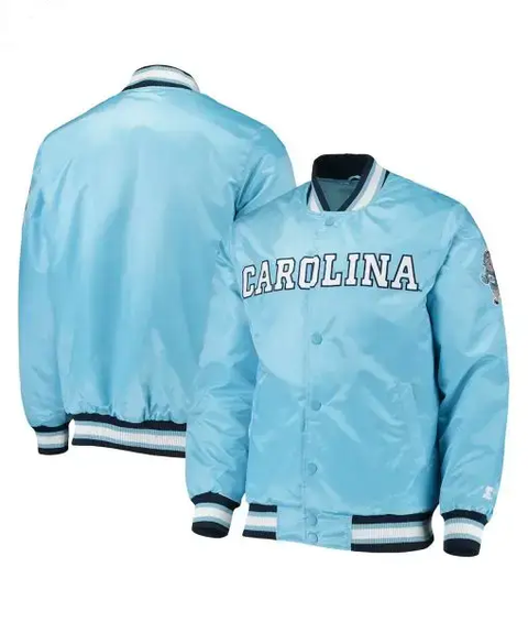 Vintage Arc Men’s Classic Carolina Varsity Style Letterman Bomber Jacket - Casual Wear Windbreaker Satin UNC Jacket For Men.
