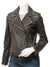Women’s Distressed Biker Leather Jacket| Lapel Collar Leather Jacket for Women.