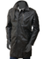Jorde Calf Men's Vintage Causal Wear Classic Button Closure Black Leather Trench Coat.