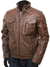 Jorde Calf Men's Urban Style Vintage Cafe Racer Motorcycle Biker Quilted Distressed Brown Genuine Leather Jacket.